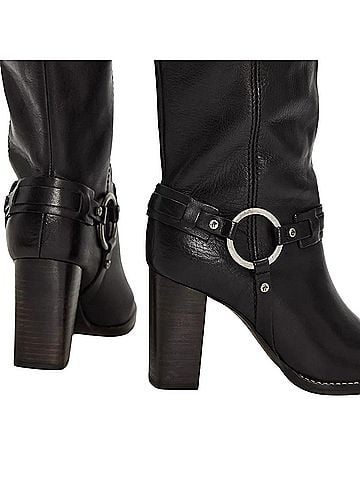 Free People Women's Hayden Harness Boots in Black Leather (view 2)