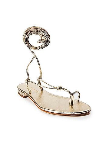 Cornetti Women's Stellina Wrap Up Sandal in Gold (view 1)