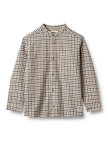 Wheat Kid's Willum Check Shirt in Blue (view 1)