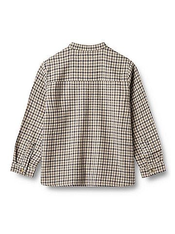 Wheat Kid's Willum Check Shirt in Blue (view 2)