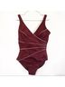 Miraclesuit Solid Burgundy One Piece Swimsuit Size 18 - photo 5