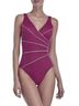 Miraclesuit Solid Burgundy One Piece Swimsuit Size 18 - photo 1