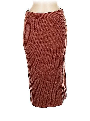 7 For All Mankind Ribbed Knit Midi Skirt Casual Skirt (view 2)