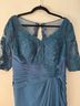 JJ's House 100% Polyester Solid Teal Cocktail Dress Size 10 - photo 5