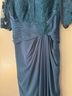 JJ's House 100% Polyester Solid Teal Cocktail Dress Size 10 - photo 7