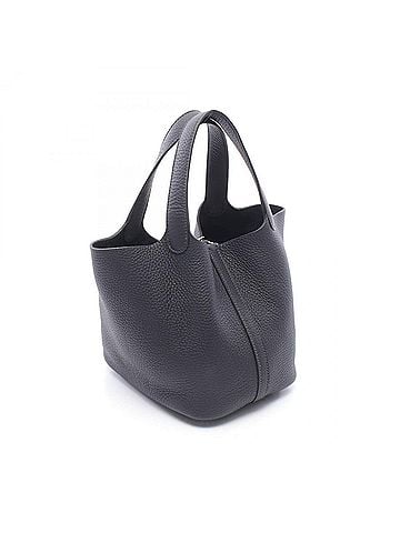 Hermès Hermes Picotin Lock PM Handbag, Leather, Taurillon Clemence Women's, Navy Blue (view 2)