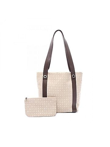 Bvlgari Bvlgari Bulgari Logomania Tote Bag - Canvas and Leather Bag/Handbag for Women Beige Brown Tones (view 1)