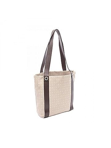 Bvlgari Bvlgari Bulgari Logomania Tote Bag - Canvas and Leather Bag/Handbag for Women Beige Brown Tones (view 2)