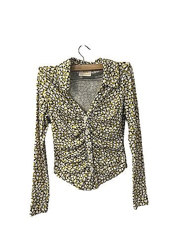 Maeve The Maeve Ruched Buttondown Shirt Long Sleeve Button-Down Shirt (view 1)