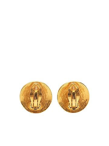 Chanel Chanel Vintage Coco Mark Round Earrings, Gold Plated, Women's CHANEL (view 2)
