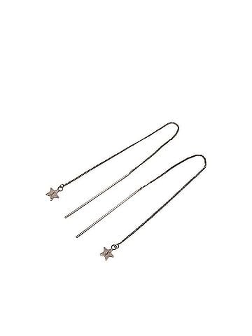 Yves Saint Laurent Yves Saint Laurent Saint Laurent Star Motif Earrings, Silver Metal, Women's (view 1)