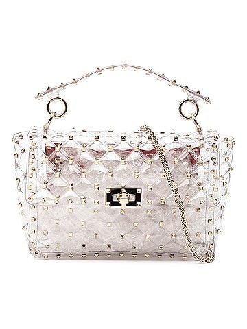 Valentino Medium PVC Rockstud Spike Satchel (view 1)