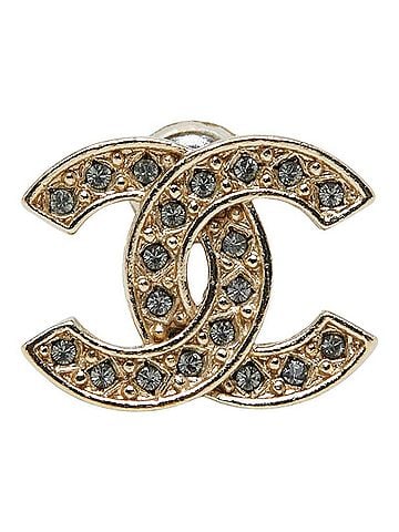 Chanel Chanel Coco Mark Stud Earring A16A (Single Earring) Gold Rhinestone Plated Women's CHANEL (view 1)