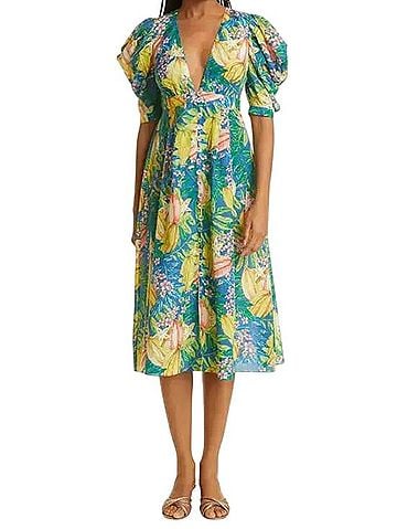 FARM Rio Star Fruits Midi Dress Casual Dress (view 1)