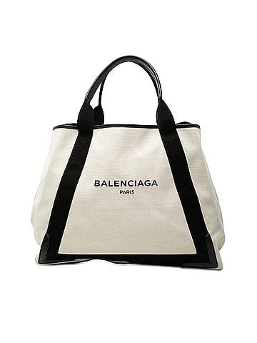 Balenciaga Canvas Navy Cabas Tote M (view 1)
