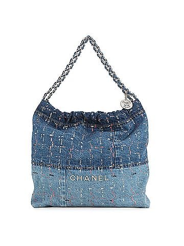 Chanel Chanel Chain Shoulder Bag CHANEL 22 Glitter Patchwork Small Denim AS3261 Handbag Women's (view 1)