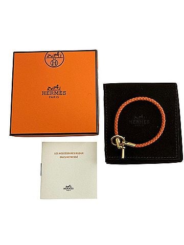 Hermès HERMES Hermes Glenan Leather Bracelet Orange Women's (view 2)