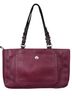 Coach 100% Leather Solid Purple Brown Tote One size - photo 1