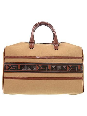 Yves Saint Laurent Excellent condition Yves Saint Laurent vintage logo canvas leather brown Boston bag 0651 YVES SAINT LAURENT (view 1)