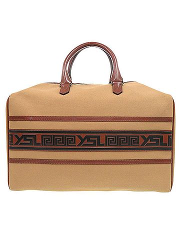 Yves Saint Laurent Excellent condition Yves Saint Laurent vintage logo canvas leather brown Boston bag 0651 YVES SAINT LAURENT (view 2)