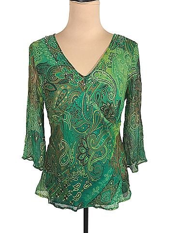 New York City Design Co. 3/4 Sleeve Silk Top (view 1)