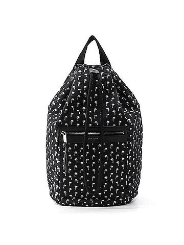 Yves Saint Laurent Yves Saint Laurent Saint Laurent Paris Shoulder Bag, Printed Bucket Handbag, 553969, SAINT LAURENT PARIS, Black. PARIS. (view 1)