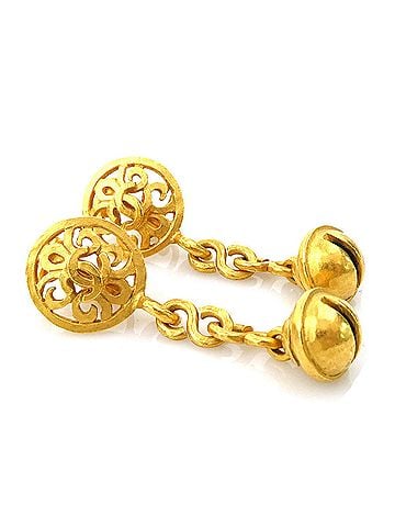 Chanel Chanel earrings, Coco Mark design, metal, gold, women's, e61892c (view 2)