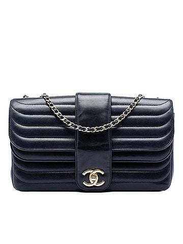 Chanel CC Horizontal Quilted Lambskin Double Flap (view 1)