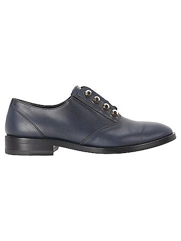 Balenciaga Balenciaga Studded Derby Shoes in Navy Blue Leather (view 1)