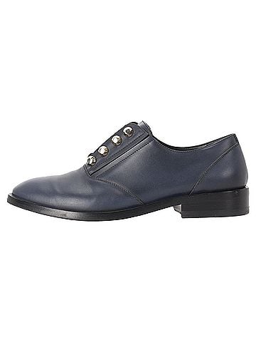 Balenciaga Balenciaga Studded Derby Shoes in Navy Blue Leather (view 2)