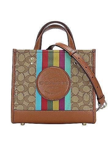Coach Coach Dempsey Tote Handbag C5637 Signature Canvas Leather Brown Shoulder Bag for Women COACH (view 1)