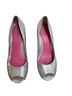 Lilly Pulitzer 100% Leather Silver Wedges Size 7 1/2 - photo 1