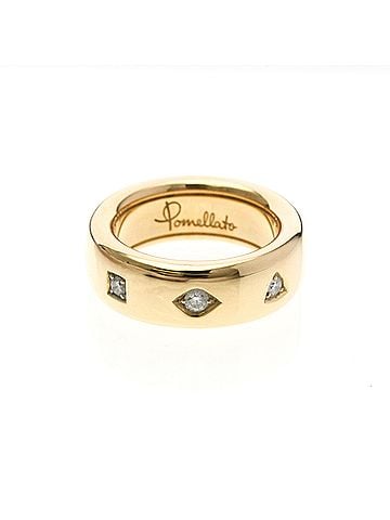 Pomellato Pomellato Iconica Slim Ring 3P Diamond Pink Gold (18K) Fashion Diamond Band Ring Pink Gold (view 1)