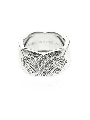 Chanel Chanel Coco Crush Ring Large Model Diamond White Gold (18K) Fashion Diamond Band Ring Silver (view 1)