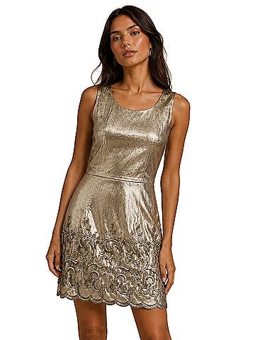 BCBGMAXAZRIA Open Back Sequin Cocktail Dress Cocktail Dress (view 1)