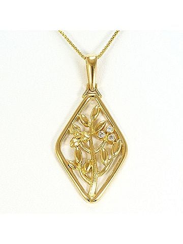 Unbranded 18K (18-karat) Yellow Gold (YG) Necklace with Diamonds, Total Weight Approx. 4.1g, 40cm, Jewelry (view 1)