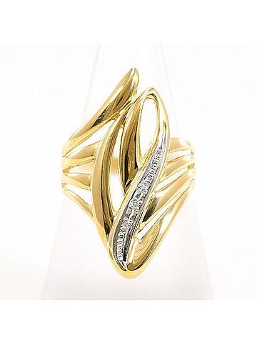 Unbranded PT900 Platinum 18K Yellow Gold Ring with 0.02mm Diamond, Total Weight Approx. 4.2g, Jewelry (view 1)