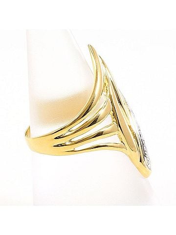 Unbranded PT900 Platinum 18K Yellow Gold Ring with 0.02mm Diamond, Total Weight Approx. 4.2g, Jewelry (view 2)