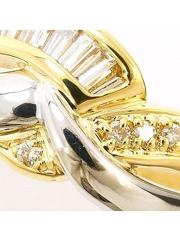 Unbranded PT850 Platinum 18K Yellow Gold Ring with 0.2g Diamond, Total Weight Approx. 4.9g, Jewelry (view 2)