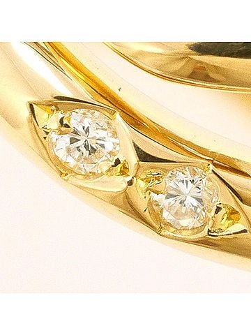 Unbranded PT900 Platinum 18K Yellow Gold Ring with Diamond, Total Weight Approx. 6.0g, Jewelry (view 2)