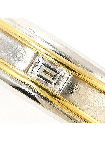 Unbranded PT900 Platinum 18K Yellow Gold Ring with Diamond, Total Weight Approx. 4.8g, Jewelry (view 2)