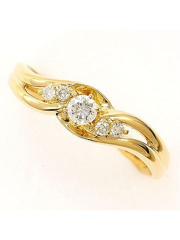 Unbranded 18K (18-karat) Yellow Gold Ring with 0.19 ct Diamond, Total Weight 2.2g, Jewelry (view 1)