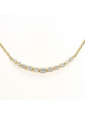 Unbranded 18K (18-karat) Yellow Gold Necklace with 0.50ct Diamond, Total Weight 2.2g, 48cm Length, Jewelry (view 1)