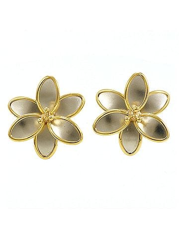 Unbranded PT850 Platinum 18K Yellow Gold Earrings, Total Weight 2.4g, Jewelry (view 1)