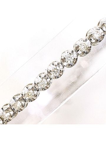 Unbranded 18K (18-karat white gold) bracelet with 1.00 ct diamond, total weight 5.3g, 17.5cm length, jewelry. (view 2)