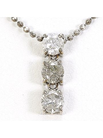 Unbranded 18K (18-karat white gold) necklace with 0.50 ct diamond, total weight 2.8g, 45cm length. Jewelry. (view 1)
