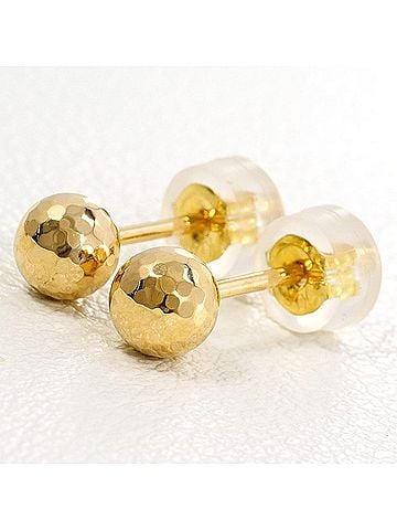 Unbranded 18K (18-karat) Yellow Gold Earrings, Total Weight 0.7g, Jewelry (view 1)