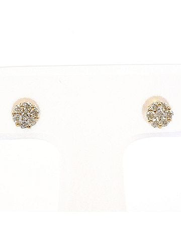 Unbranded 18K (18-karat) Yellow Gold (YG) Earrings with 0.10 ct Diamonds, Total Weight 0.5g, Jewelry (view 1)