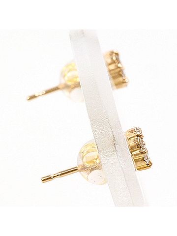 Unbranded 18K (18-karat) Yellow Gold (YG) Earrings with 0.10 ct Diamonds, Total Weight 0.5g, Jewelry (view 2)