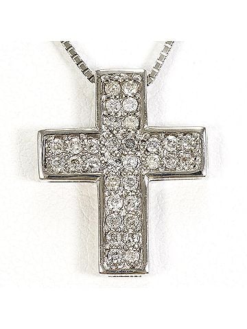 Unbranded 18K (18-karat white gold) necklace with 0.25ct diamond, total weight 3.8g, 45cm length. Jewelry. (view 1)